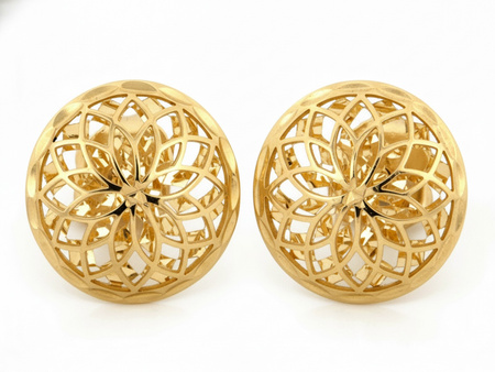 Kolczyki złote ażurowe kółko na sztyfcie