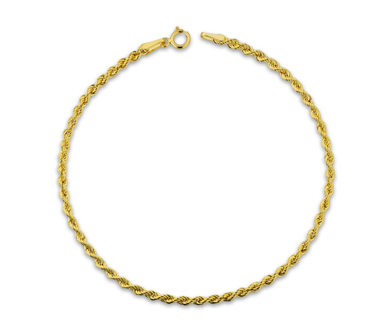 Złota bransoletka 585 kordel korda 