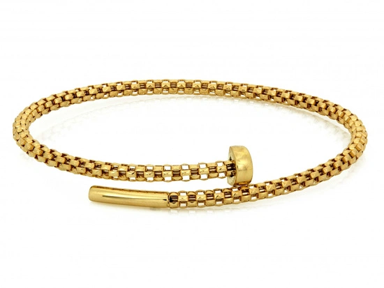 Bransoletka złota sztywna gwóźdź bangle