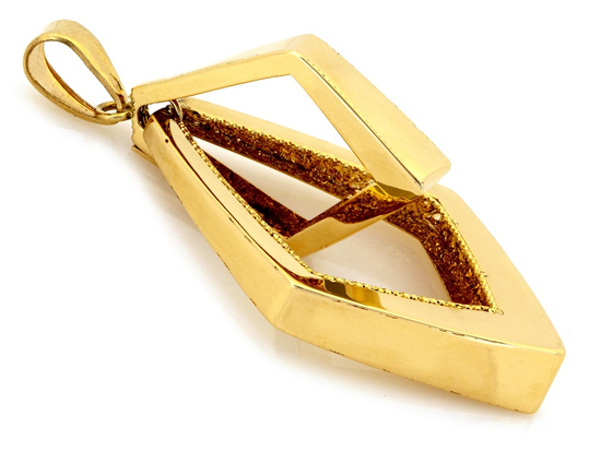 Zawieszka złota duża dwa ruchome romby