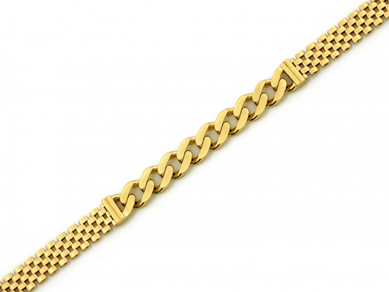 Bransoletka złota gruba szeroka elementowa