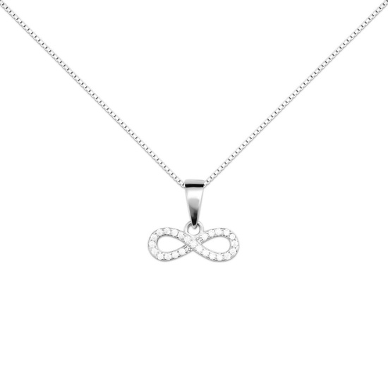 Naszyjnik srebrny 925 z diamentowymi cyrkoniami - nieskończoność