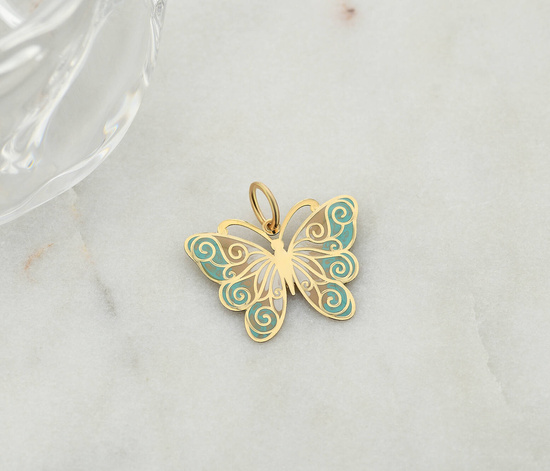 Złota zawieszka 585 - motyl