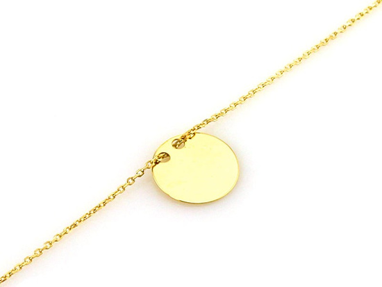 Złota bransoletka celebrytka z kółkiem