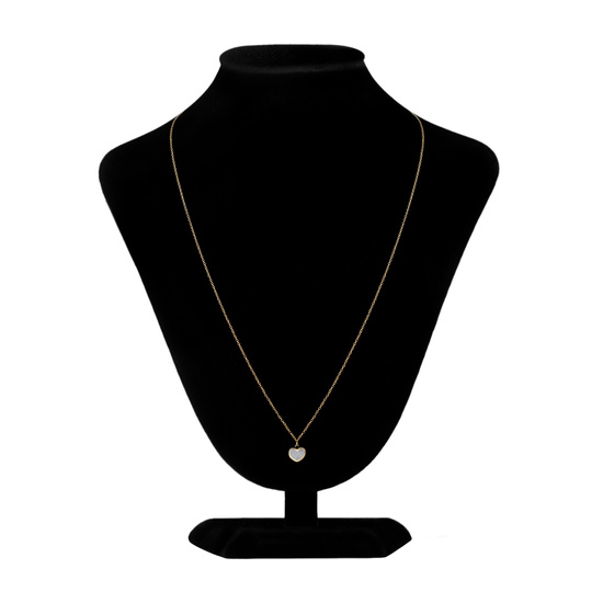 Złoty naszyjnik 585 - serce z masą perłową