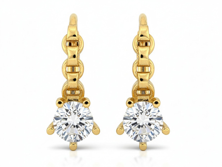 Złote kolczyki angielskie z cyrkonią