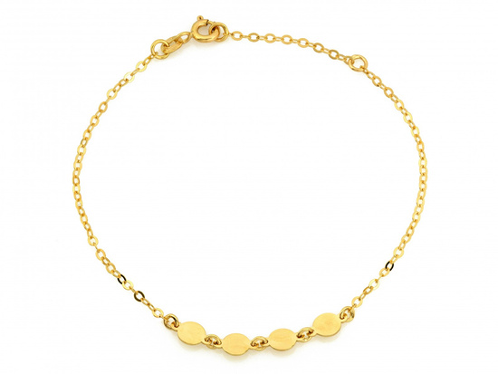 Bransoletka złota z ozdobami kółeczkami błyszcząca