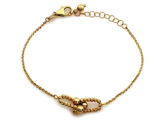 Bransoletka złota łańcuszkowa z błyszczącymi kulkami