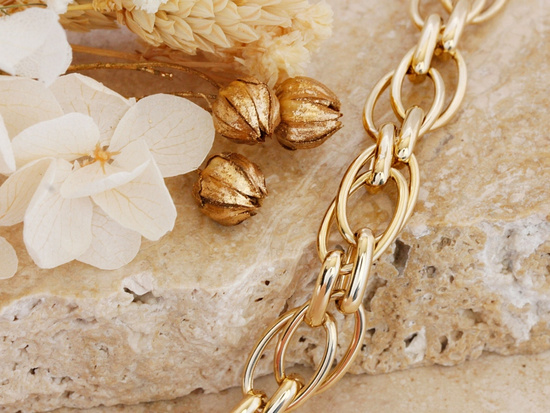 Bransoletka złota efektowna przeplatana