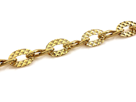 Bransoletka złota duże elementy motyw nieskończoności