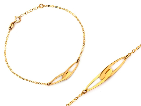 Bransoletka złota celebrytka z dwoma sztywnymi ozdobami