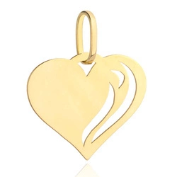 Złota zawieszka 585 - serce ażurowe