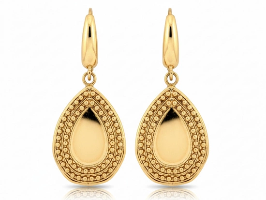 Kolczyki złote duże wiszące krople