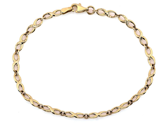 Złota bransoletka z łączonych nieskończoności