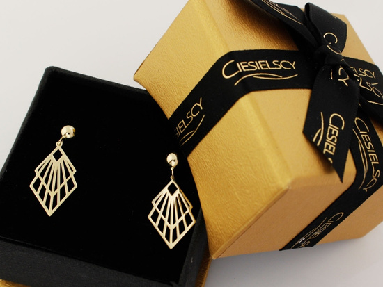 Kolczyki złote wiszące ażurowe