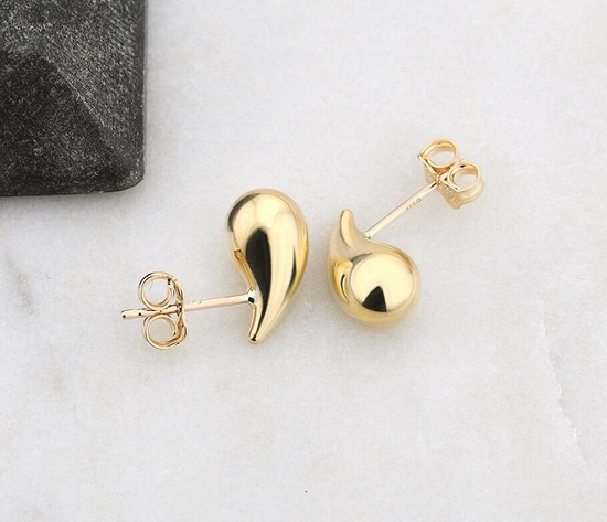 Złote kolczyki 585 nowoczesne duże krople