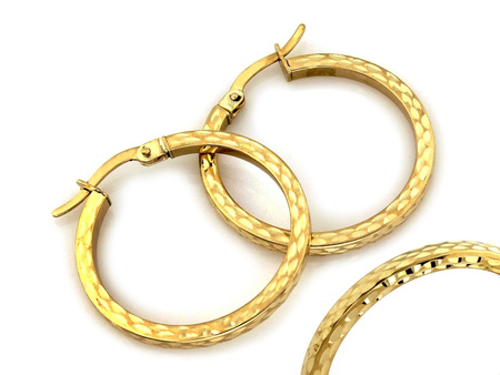 Kolczyki złote kółka koła 25mm