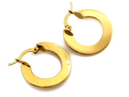 Złote kolczyki koła szerokie płaskie 23mm