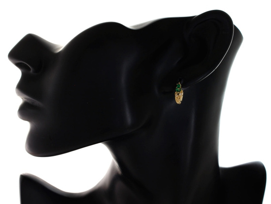 Kolczyki złote z zielonymi cyrkoniami