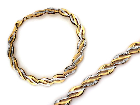 Bransoletka z białego i żółtego złota