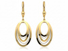 Złote kolczyki wiszące owalne dwukolorowe
