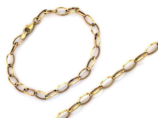 Łańcuszkowa złota bransoletka wzór ankier