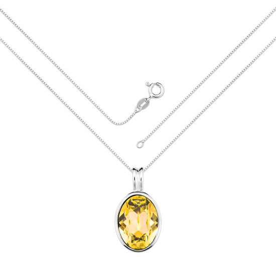 Naszyjnik srebrny 925 Swarovski - elipsa 