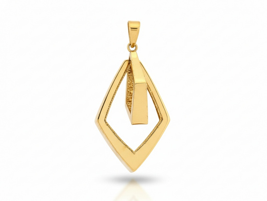 Zawieszka złota duża dwa ruchome romby