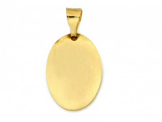 Zawieszka złota owalny medalik Maryja i ciało Jezusa