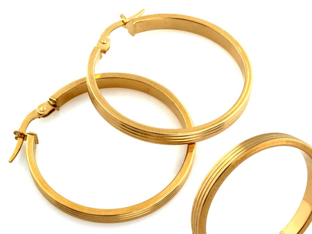 Kolczyki złote koła frezowane 30mm