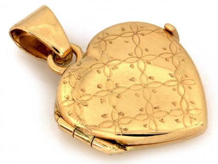 Zawieszka puzderko ze złota serce na zdjęcie
