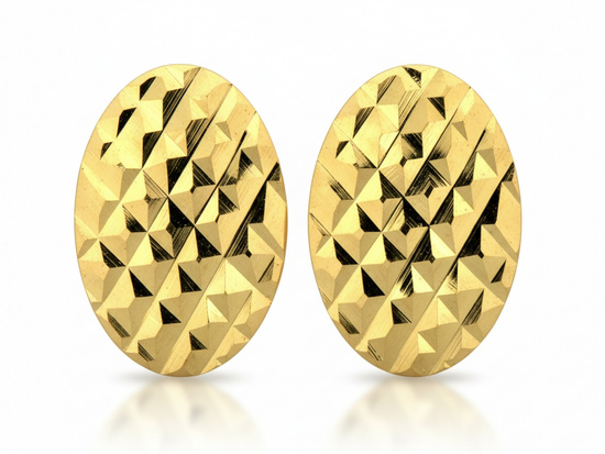 Owalne kolczyki złote sztyfty bez kamieni