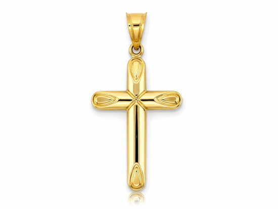Zawieszka złota duży krzyżyk wysokość 50mm