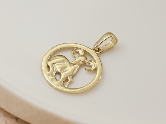 Złoty zodiak wisiorek zawieszka Baran