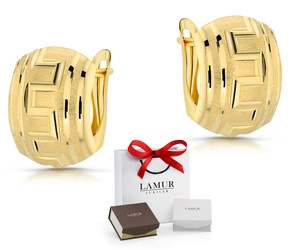 Złote kolczyki 585 diamentowane - greckie