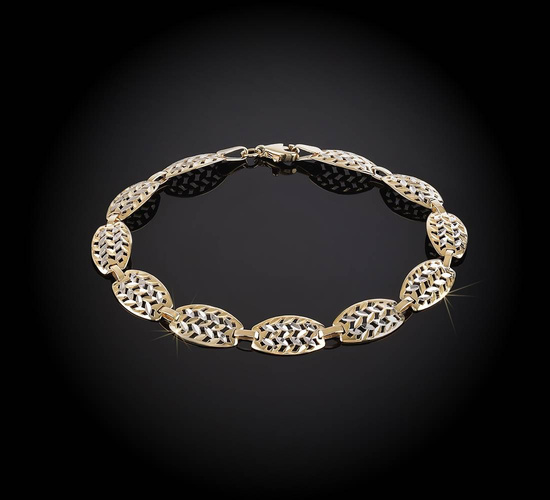 Złota bransoletka 375 klasyczna, ażurowa