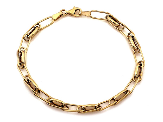 Modna złota bransoletka z dużych owalnych ogniw