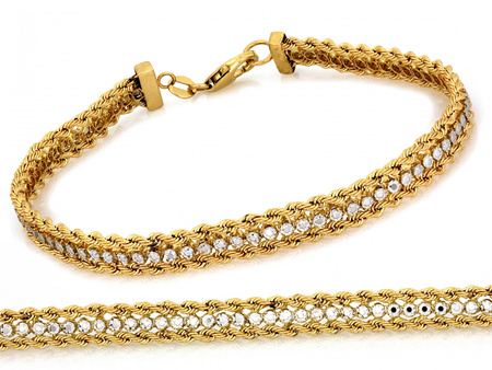 Bransoletka złota taśma łańcuszkowy wzór