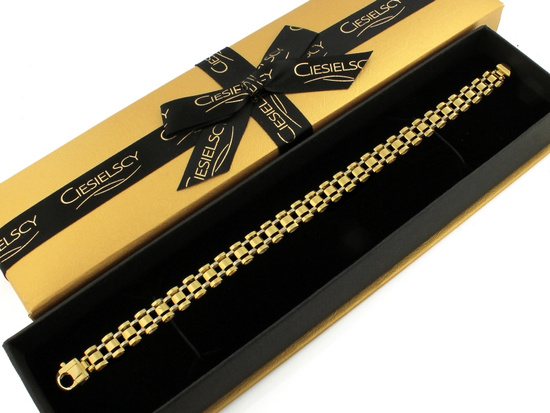 Złota bransoletka z ruchomych elementów dwa kolory złota