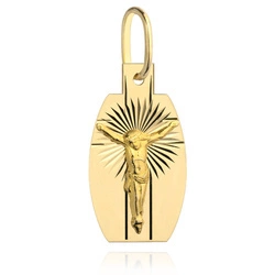Złoty medalik 585 Jezus Chrystus - zawieszka