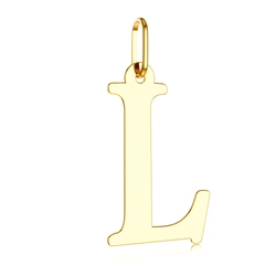 Złota literka L - średnia zawieszka 333
