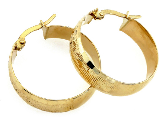 Kolczyki złote szerokie błyszczące koła 24mm