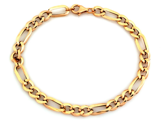 Bransoletka złota unisex duże ogniwa figaro