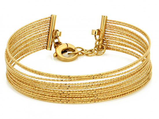 Szeroka złota bransoleta sztywna z obręczy