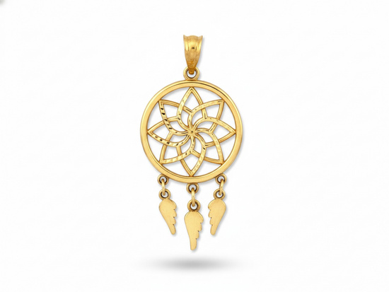 Zawieszka złota łapacz snów