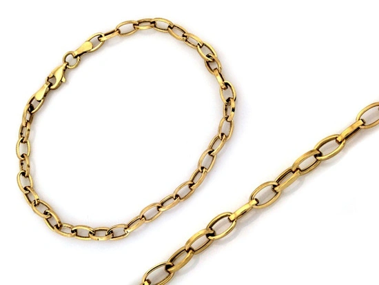 Łańcuszkowa złota bransoletka wzór ankier