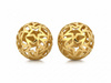 Kolczyki złote ażurowe kulki na sztyfcie z gwiazdkami