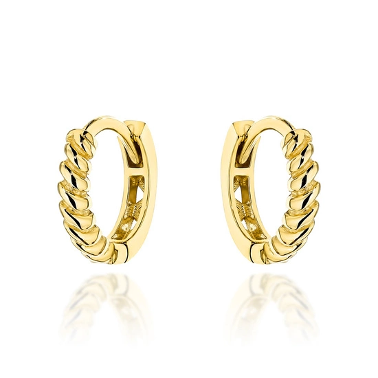 Złote kolczyki 585 kółeczka żłobione