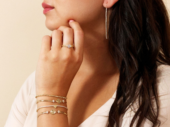 Bransoletka złota diamentowane kulki