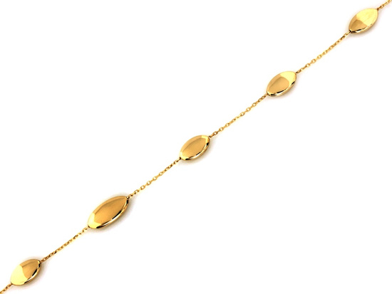 Bransoletka złota owalne elementy na łańcuszku
